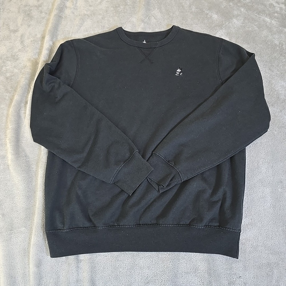 Walt Disney World Sweatshirt Womens Medium Black Mickey Mouse Crew Neck Casual